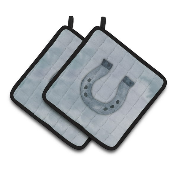Caroline's Treasures Horseshoe Watercolor Pair of Pot Holders