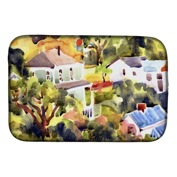 Caroline's Treasures Houses Dish Drying Mat