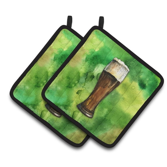 Caroline's Treasures Irish Beer Dark Pair of Pot Holders