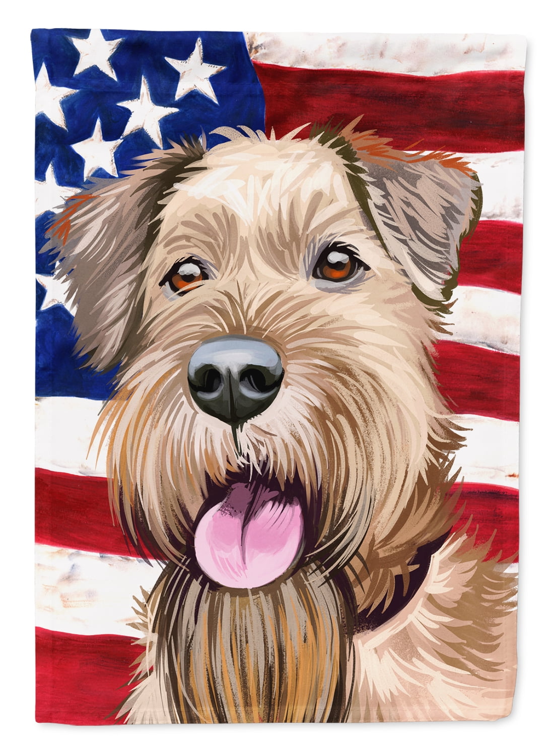 Caroline's Treasures Irish Terrier American Flag Garden Flag