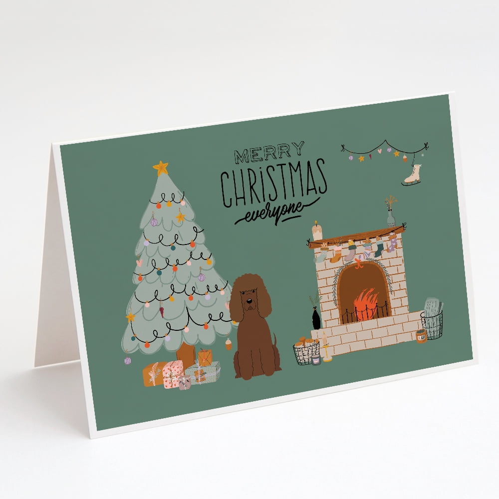 Irish Water Spaniel Christmas Everyone Greeting Cards and Envelopes Pack of 8