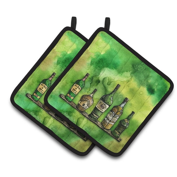 Caroline's Treasures Irish Whiskey Bottle Pair of Pot Holders