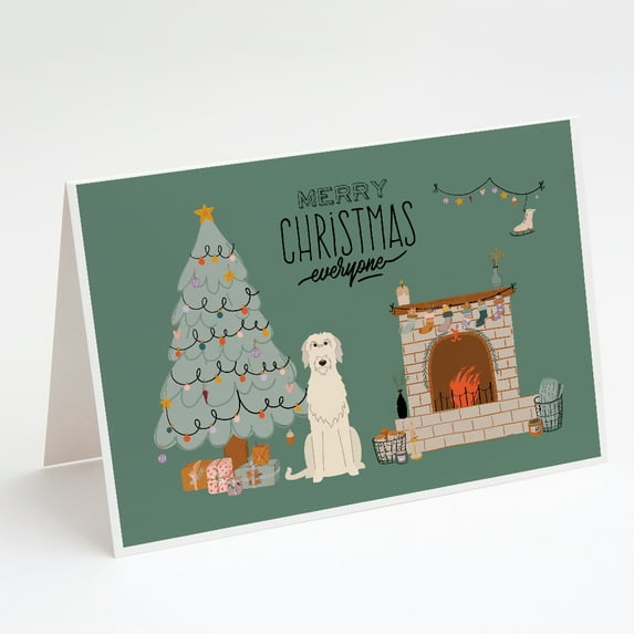 Irish Wolfhound Christmas Everyone Greeting Cards and Envelopes Pack of 8