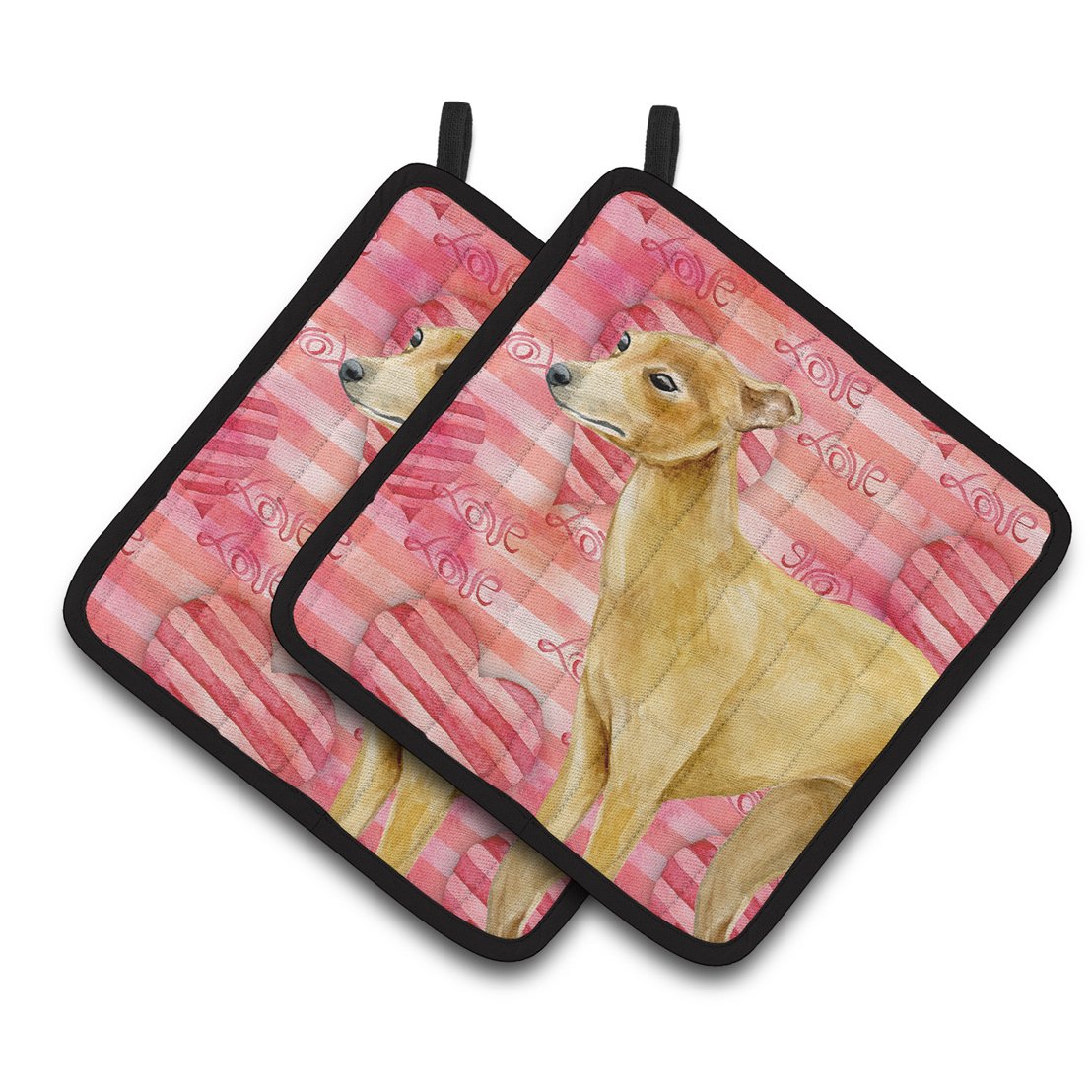 Caroline's Treasures Italian Greyhound Love Pot Holders