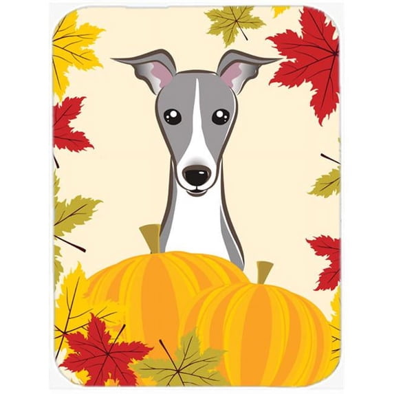 Caroline's Treasures Italian Greyhound Thanksgiving Glass Cutting Board Large