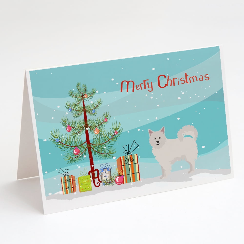 Caroline's Treasures Italian Spitz Christmas Greeting Cards with Envelopes, 5" x 7" (8 Count)