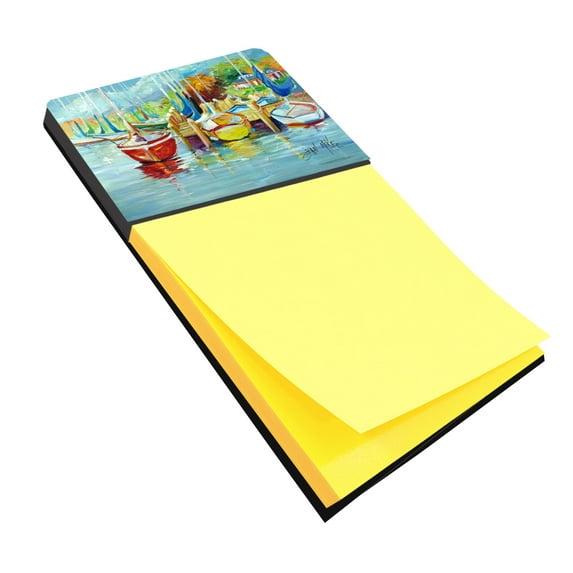 Caroline's Treasures JMK1070SN On the Dock Sailboats Sticky Note Holder, Large, multicolor