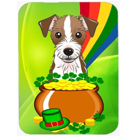 Caroline's Treasures Jack Russell Terrier St. Patrick's Day Glass Cutting Board Large