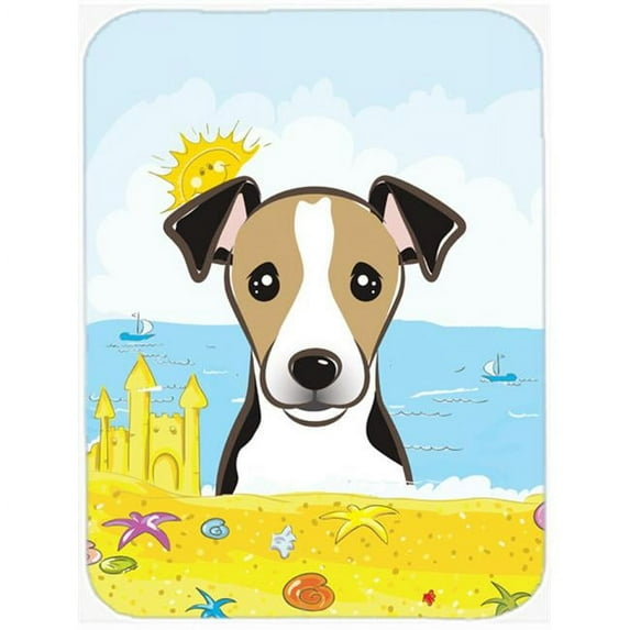 Caroline's Treasures Jack Russell Terrier Summer Beach Glass Cutting Board Large