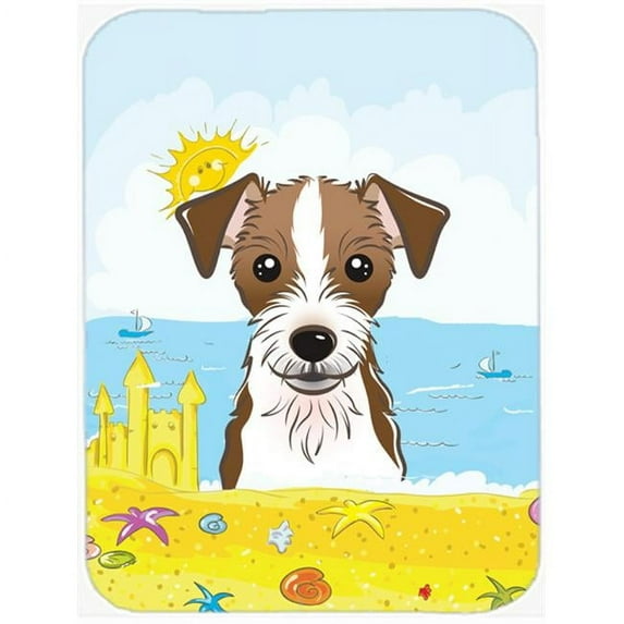 Caroline's Treasures Jack Russell Terrier Summer Beach Glass Cutting Board Large