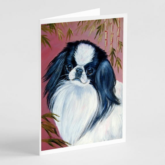 Japanese Chin Greeting Cards and Envelopes Pack of 8