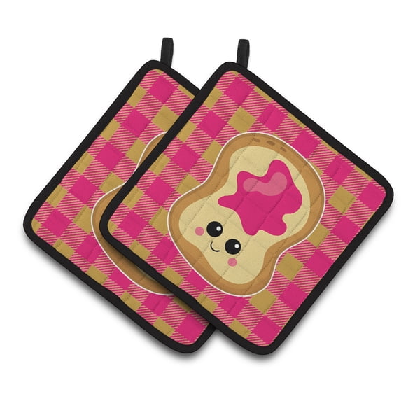 Caroline's Treasures Jelly Toast Pair of Pot Holders