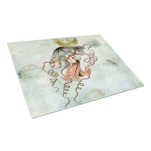Caroline's Treasures Jellyfish Glass Cutting Board Large
