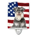 thumbnail image 1 of Caroline's Treasures KJ1157CNL Flag with Schnauzer Ceramic Night Light, 6x4x3", multicolor, 1 of 2