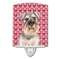 thumbnail image 1 of Caroline's Treasures KJ1193CNL Hearts Love and Valentine's Day Schnauzer Ceramic Night Light, 6x4x3", multicolor, 1 of 2