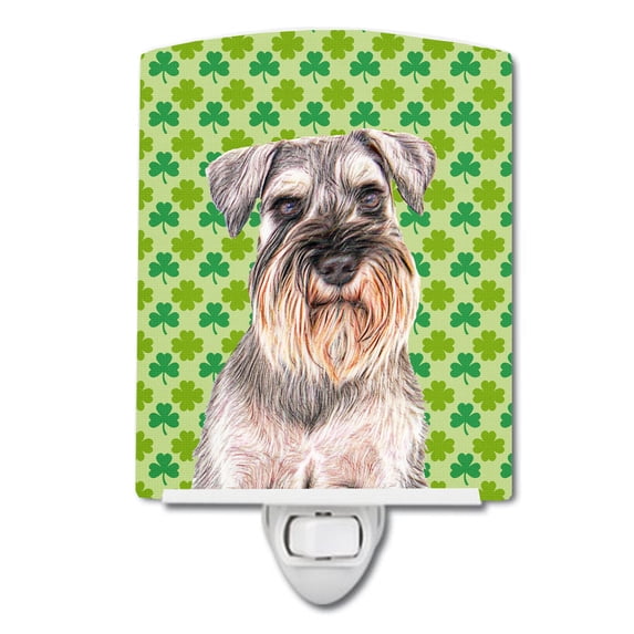 St. Patrick's Day Shamrock Schnauzer Ceramic Night Light