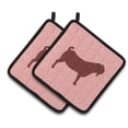 thumbnail image 1 of Caroline's Treasures Kalahari Red Goat Pink Check Pair of Pot Holders, 1 of 3