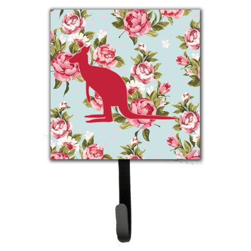 Caroline's Treasures Kangaroo Shabby Elegance Roses Leash Holder and Wall Hook