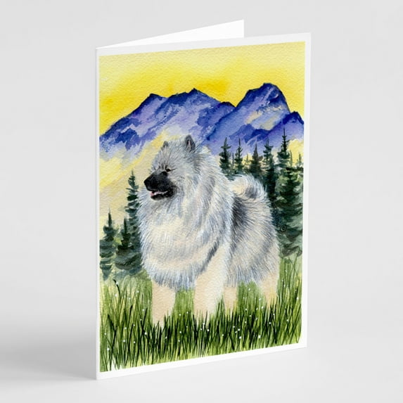 Keeshond Greeting Cards and Envelopes Pack of 8