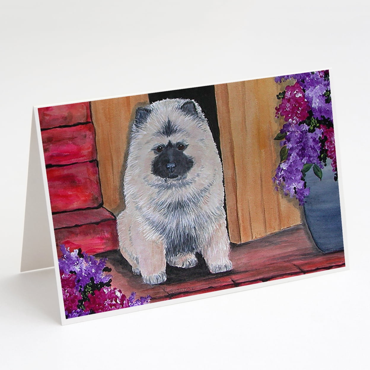 Keeshond Greeting Cards and Envelopes Pack of 8