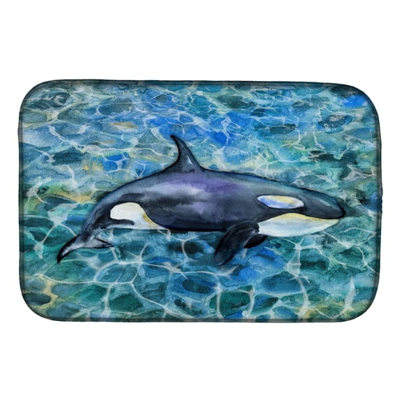 Caroline's Treasures Killer Whale Orca Dish Drying Mat