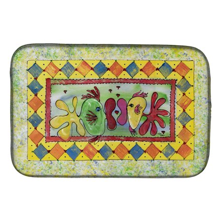 Caroline's Treasures Kissing Fish Dish Drying Mat