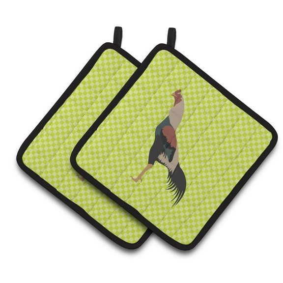 Caroline's Treasures Kulang Chicken Green Pair of Pot Holders