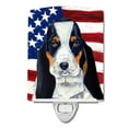 thumbnail image 1 of Caroline's Treasures LH9015CNL Flag with Basset Hound Ceramic Night Light, 6x4x3", multicolor, 1 of 2