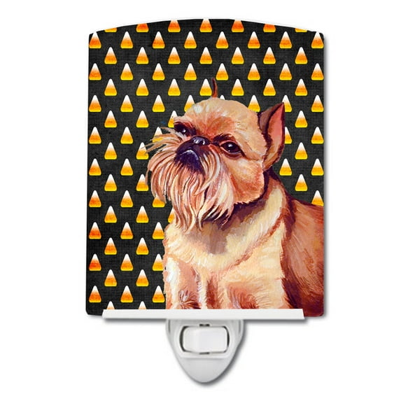 Caroline's Treasures LH9055CNL Brussels Griffon Candy Corn Halloween Portrait Ceramic Night Light, 6x4x3", multicolor