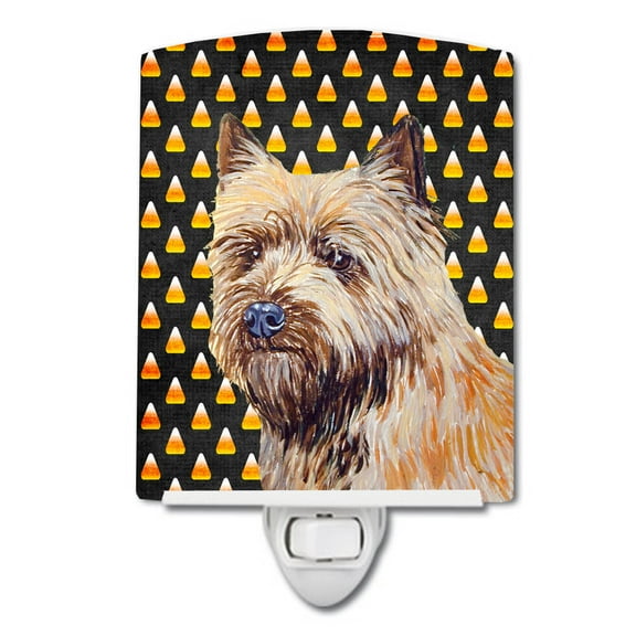 Caroline's Treasures LH9061CNL Cairn Terrier Candy Corn Halloween Portrait Ceramic Night Light, 6x4x3", multicolor