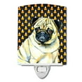 thumbnail image 1 of Caroline's Treasures LH9083CNL Pug Candy Corn Halloween Portrait Ceramic Night Light, 6x4x3", multicolor, 1 of 2