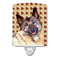 thumbnail image 1 of Caroline's Treasures LH9128CNL Norwegian Elkhound Fall Leaves Portrait Ceramic Night Light, 6x4x3", multicolor, 1 of 2