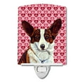 thumbnail image 1 of Caroline's Treasures LH9153CNL Corgi Hearts Love and Valentine's Day Portrait Ceramic Night Light, 6x4x3", multicolor, 1 of 2