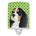 thumbnail image 1 of Caroline's Treasures LH9189CNL Cavalier Spaniel St. Patrick's Day Shamrock Portrait Ceramic Night Light, 6x4x3",, 1 of 2