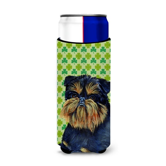 Caroline's Treasures LH9208MUK Brussels Griffon Shamrock Portrait Hugger for Slim Cans