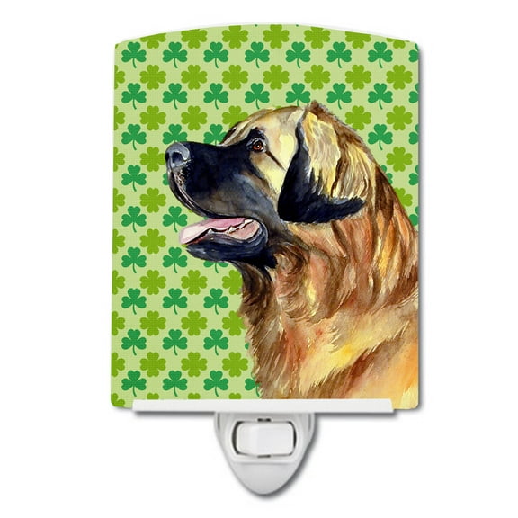 Leonberger St. Patrick's Day Shamrock Ceramic Night Light