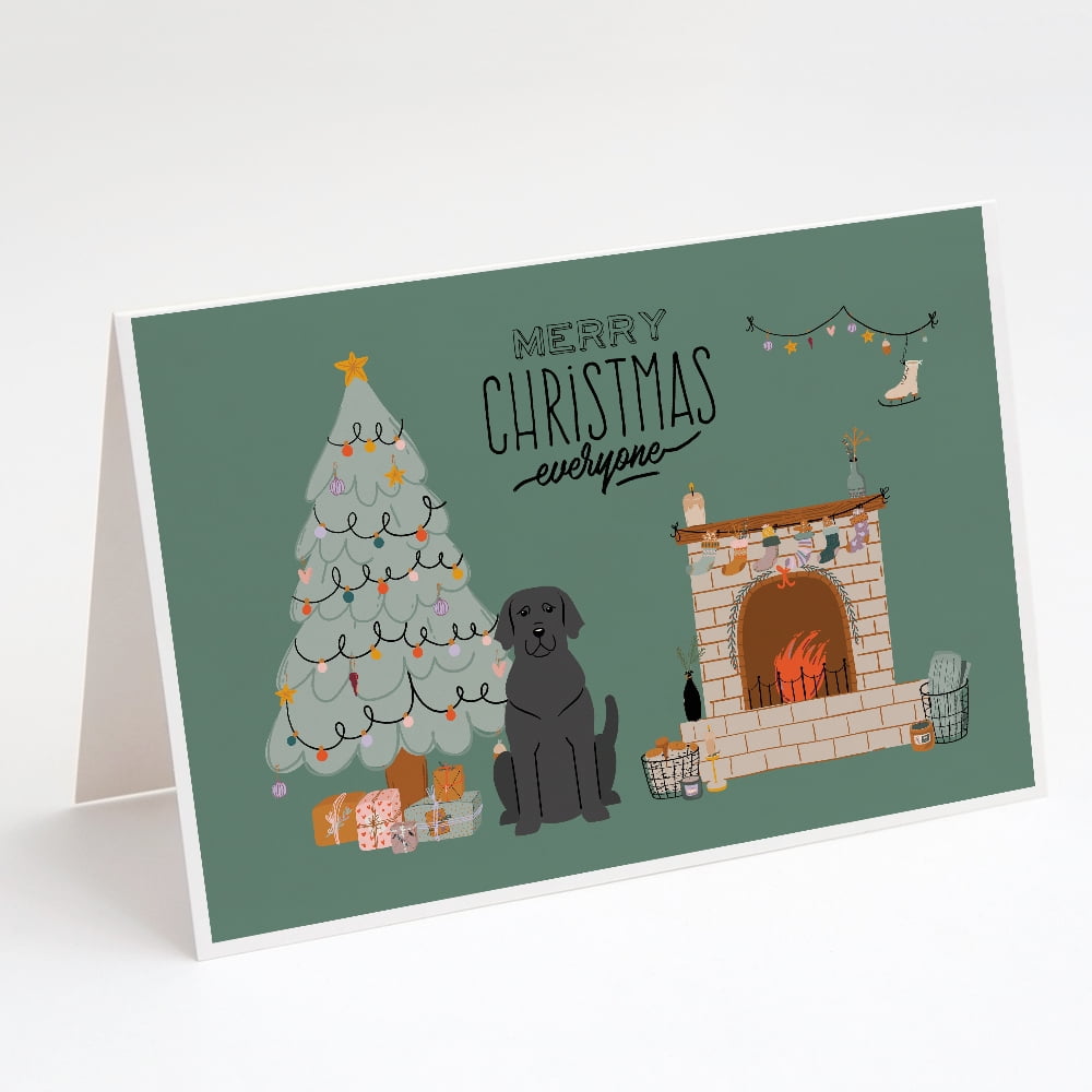 Black Labrador Christmas Everyone Greeting Cards and Envelopes Pack of 8