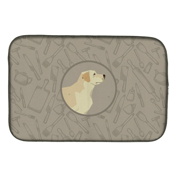 Caroline's Treasures Labrador Retriever In the Kitchen Dish Drying Mat