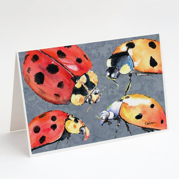 Lady Bug Multiple Greeting Cards and Envelopes Pack of 8