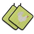 thumbnail image 1 of Caroline's Treasures Leghorn Chicken Green Pair of Pot Holders, 1 of 3