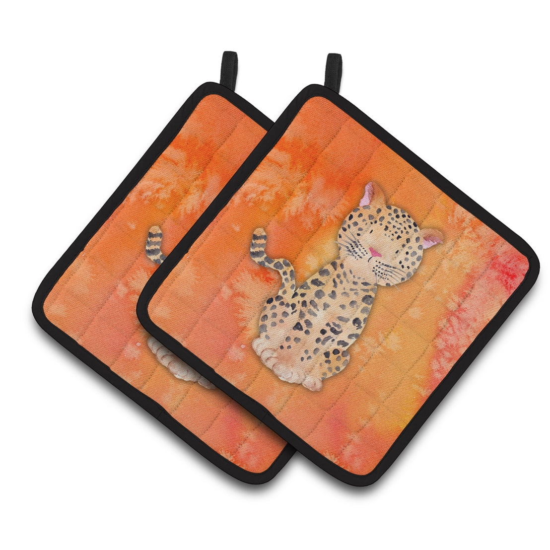 Caroline's Treasures Leopard Watercolor Pair of Pot Holders