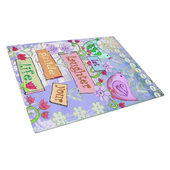 Caroline's Treasures Let Laughter Guide your Life Inspirational Glass Cutting Board Large