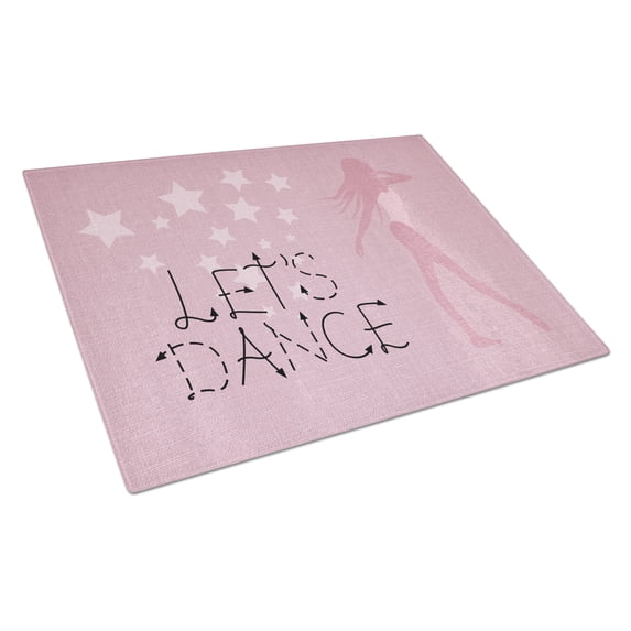 Caroline's Treasures Let's Dance Linen Pink Glass Cutting Board Large