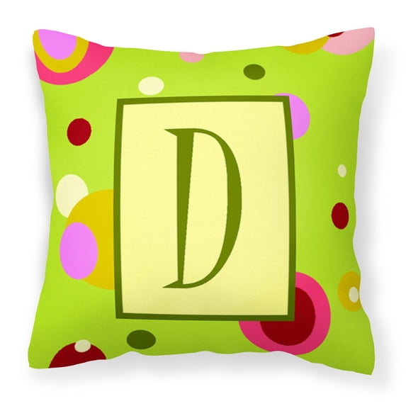 Carolines Treasures CJ1010-DPW1414 Letter D Initial Monogram - Green Decorative Indoor & Outdoor Fabric Pillow