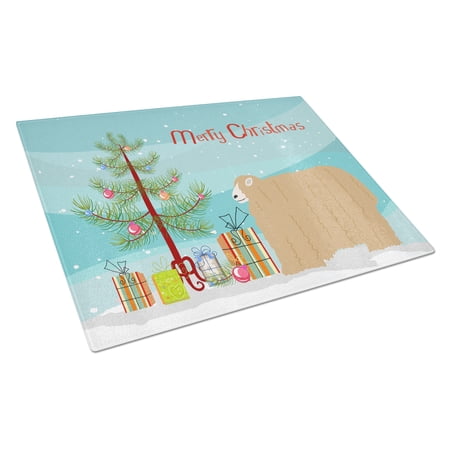 Caroline's Treasures Lincoln Longwool Sheep Christmas Glass Cutting Board Large