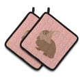 thumbnail image 1 of Caroline's Treasures Lionhead Rabbit Pink Check Pair of Pot Holders, 1 of 3