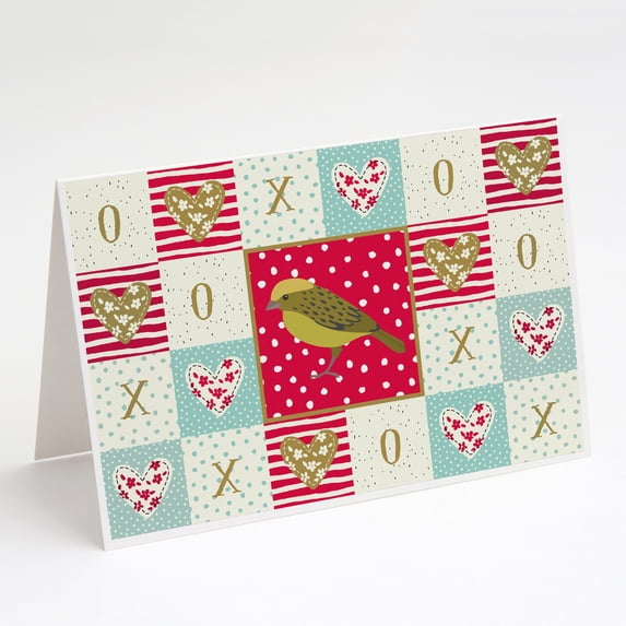 Caroline's Treasures Lizard Canary Love Greeting Cards with Envelopes, 5" x 7" (8 Count)
