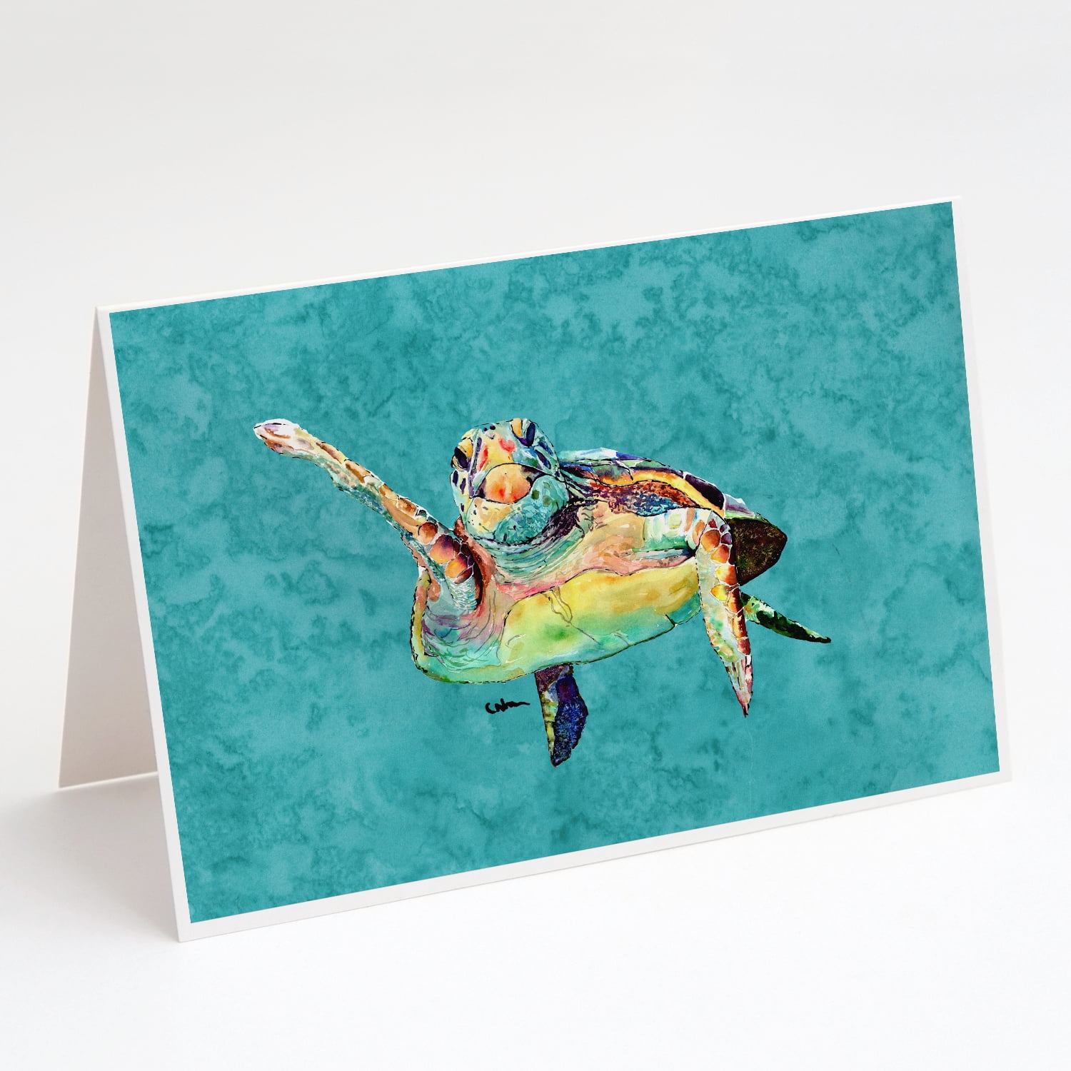 Loggerhead Turtle Hi Five Greeting Cards and Envelopes Pack of 8