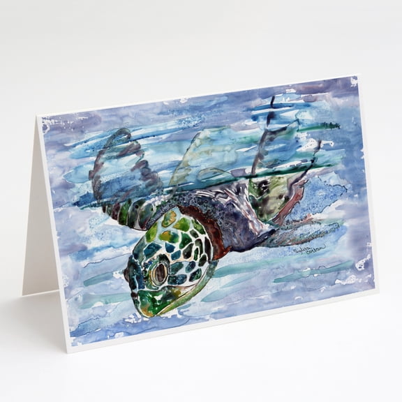 Caroline's Treasures Loggerhead Turtle in a Dive Everyday Greeting Cards with Envelopes, 5" x 7" (8 Count)