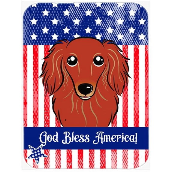 Caroline's Treasures Longhair Red Dachshund Glass Cutting Board Large